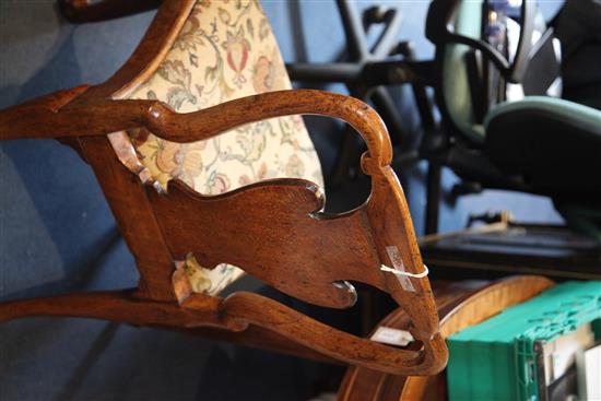A George I burr walnut side chair, W.1ft 9in. D.1ft 8in. H.3ft 2in.